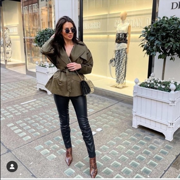 NWT ZARA Blogger Fave Faux Leather Zippered Ankle Leggings Black Small Women’s - Picture 10 of 10